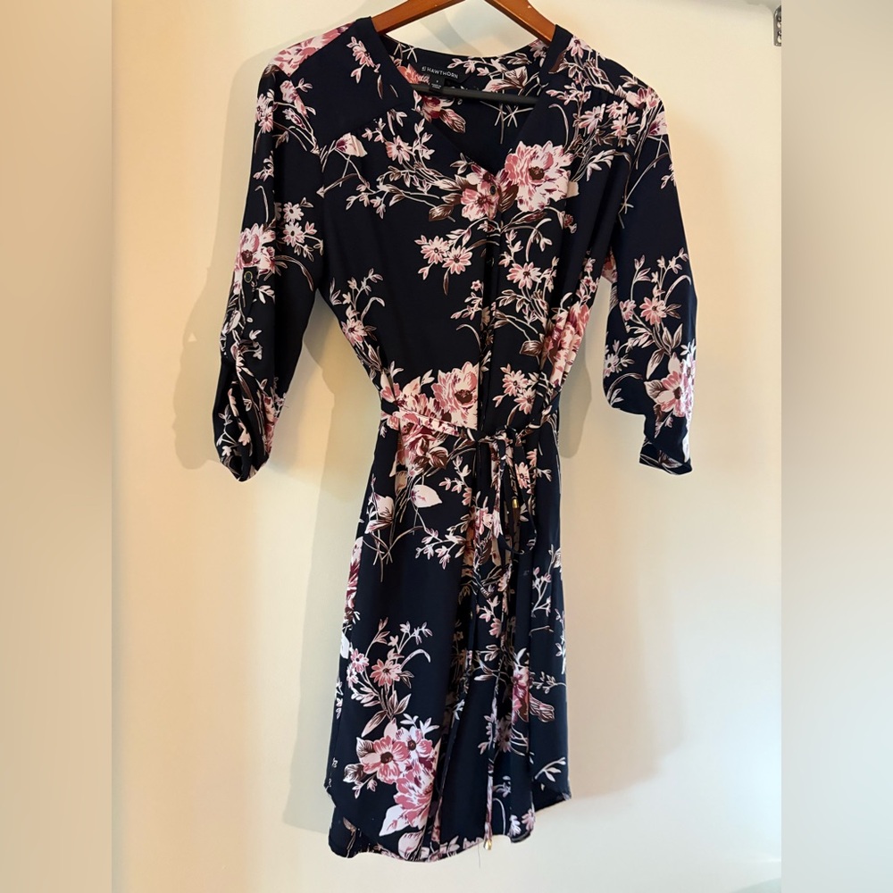 Floral Navy and Pink Dress 41 Hawthorn